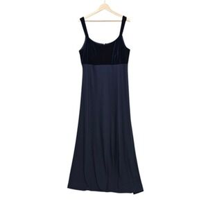 Betsy & Adam Dress Womens 16W Velvet Bodice Maxi Sleeveless Formal Gown Plus